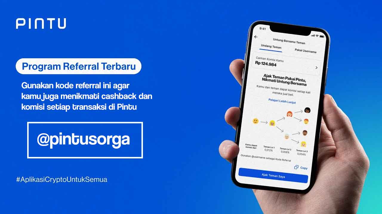 Kode Referral Pintu adalah @pintusorga
