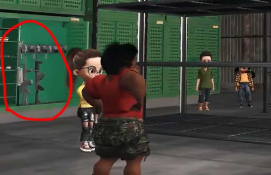 gundang senjata tempat menyimpan bendera merah putih lengkap dengan ak-47