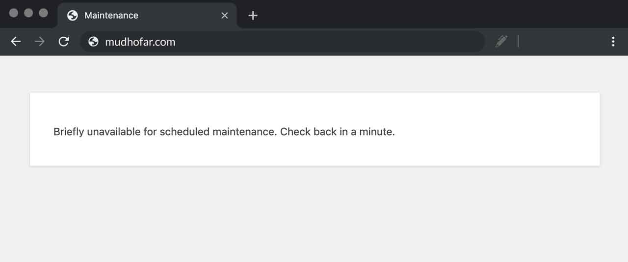 wordpress maintenance mode