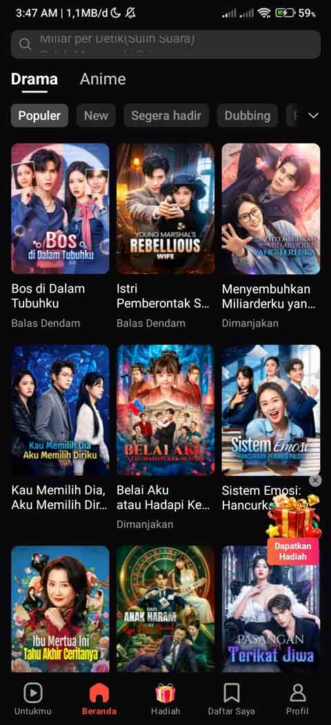 Daftar drama di FreeReels